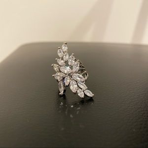 Express Flower Gemstone Silver Ring